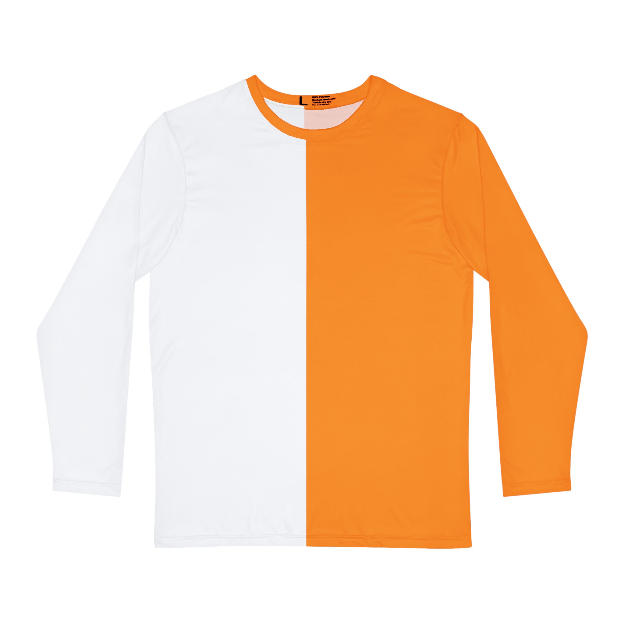 入荷now 安全 Orange and White Sleeve Long Men's Split Etsy - Shirt Clothing