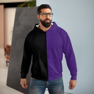 Holiday Split Half & Half Two Color Zipper Hoodie Unisex