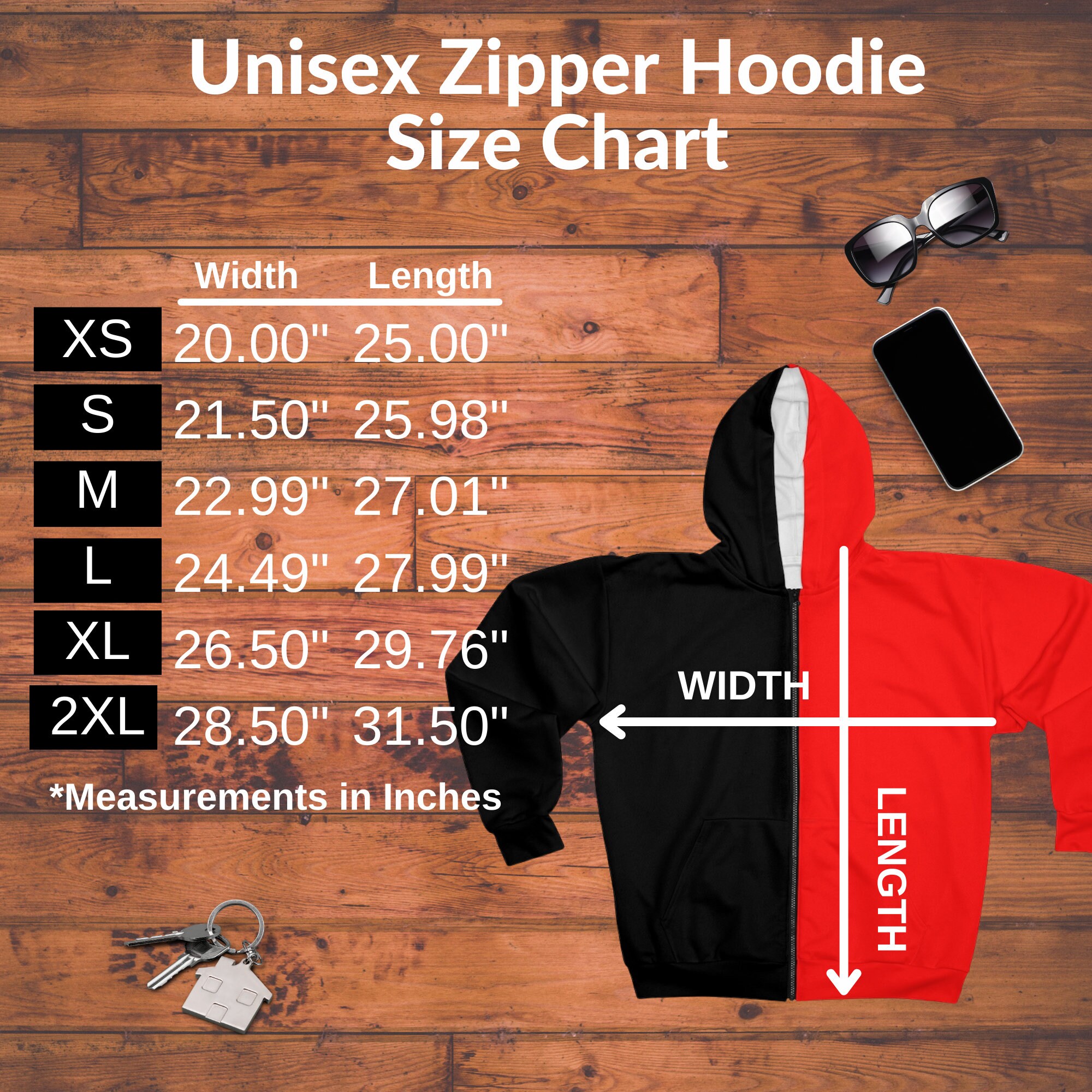 Holiday Split Half & Half Two Color Zipper Hoodie Unisex