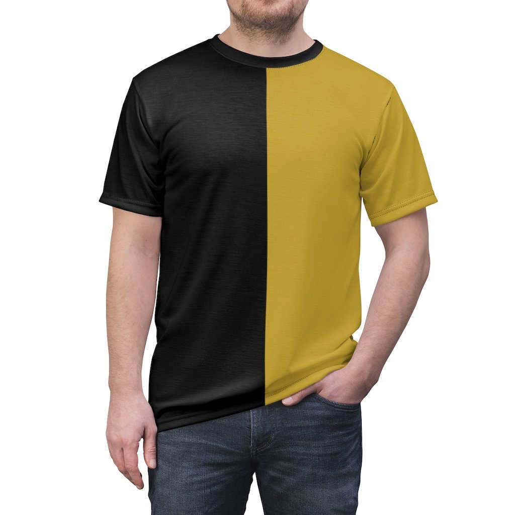 Half Gold & Half Black Two Tone Adult Split Tee Half and Half Shirt - Etsy
