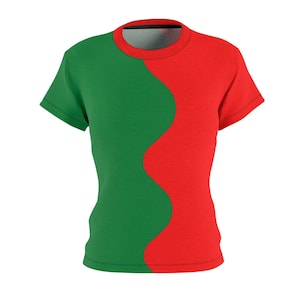 Women&#39;s  Christmas Split, Half and Half,  T-shirt Divided Shirt
