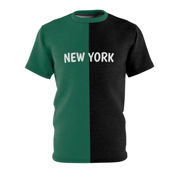 Black White Green New York Two Tone Adult Split Tee Half Etsy Black White Green New York Two Tone Adult Split Tee Half Etsy
