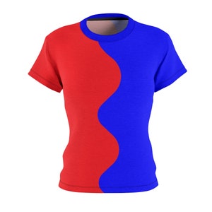 Women&#39;s Split, Half and Half,  T-shirt Divided Shirt