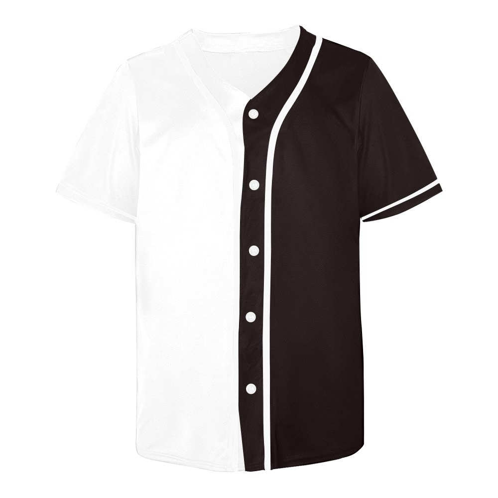 Black and White Half and Half Baseball Jersey