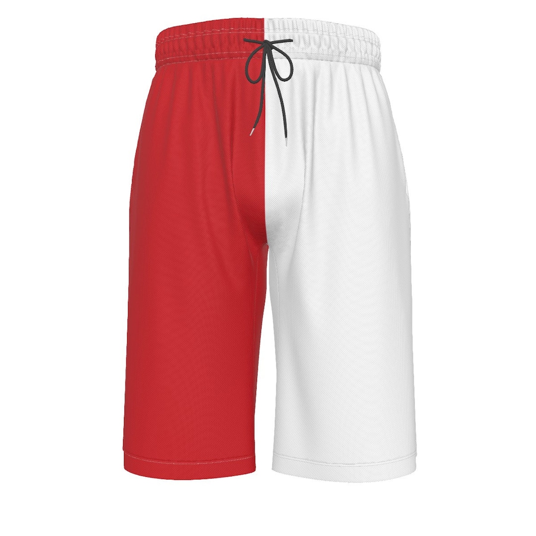 Buy Red and White Two Color Split Men's Over-the-knee Shorts Online in  India