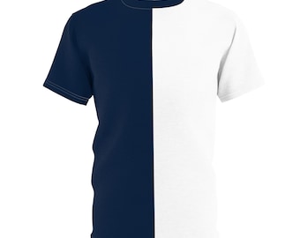 Marineblauw en wit teamgeest T-shirt uniseks fanshirt