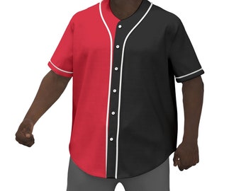Custom Half and Half Men's Short Sleeve Baseball Jersey