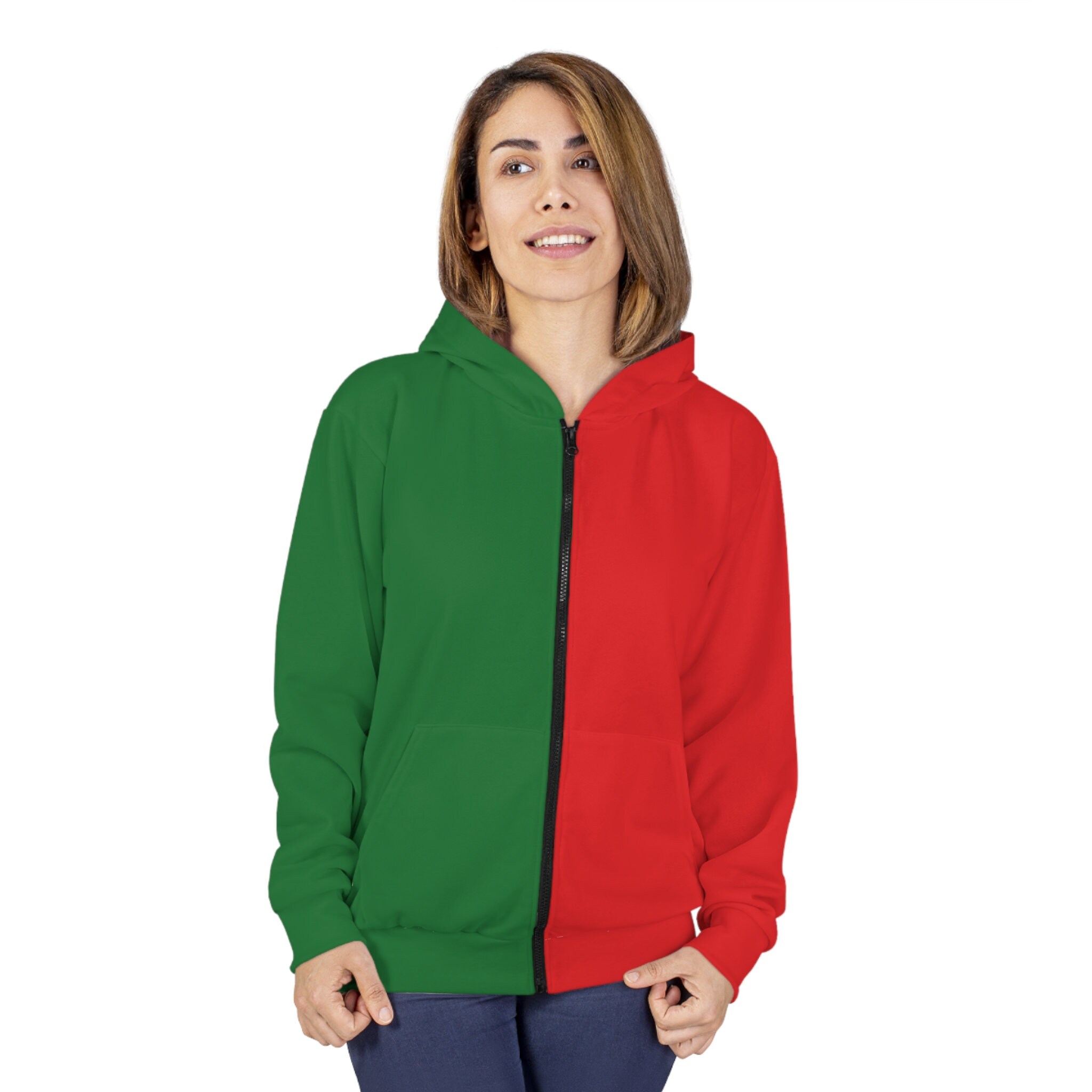 【CPGN】HOLIDAY HOODIE 2色 Holiday Split Half & Half Two Color Zipper Hoodie Unisex