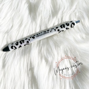 Custom Cheetah Composition book resin glitter pen