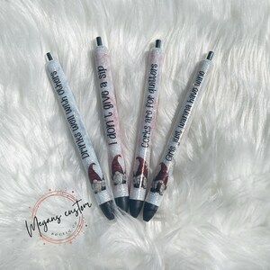 Watercolor Wine Gnome glitter resin gel pens