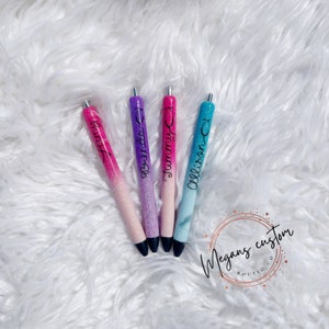 Custom Nurse Stethoscope Glitter Pens | Handmade Epoxy Medical Theme Pen | Personalized Nurse Gift | Unique Resin Nurse Stationery