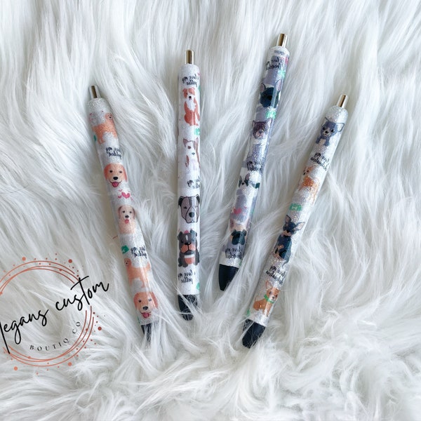 Custom "i love my dog" resin pens