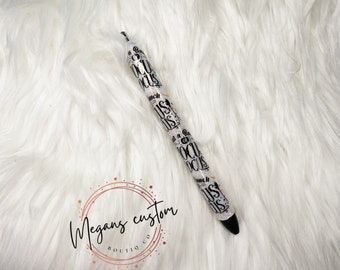 Halloween Witch Themed Epoxy Glitter Pens - Handcrafted Customizable Writing Pens, Perfect Spooky Fall Stationery for Halloween Gifts