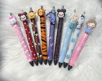 Animal charmed resin pens