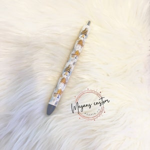 Honey Bee Gnome Inspired Resin Pen | Handmade Epoxy Gnome Stationery | Whimsical Garden Theme Gift | Unique Resin Art Pen