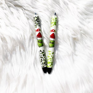 Christmas cheetah, green anti Christmas monster pens