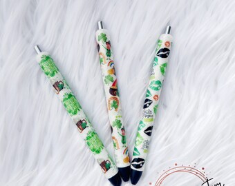 Custom glitter epoxy St. Patrick’s day pens