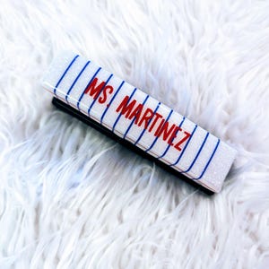 Teacher-Themed Lined Paper Glitter Epoxy Custom Stapler – Personalized Classroom Desk Accessory, Unique Teacher Gift, School Office Supplies