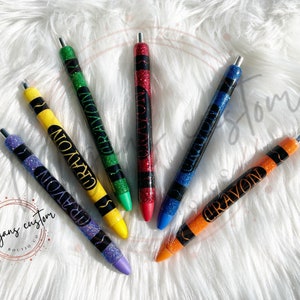 Crayon inspired epoxy pens