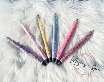 Chunky opal glitter gel resin pen