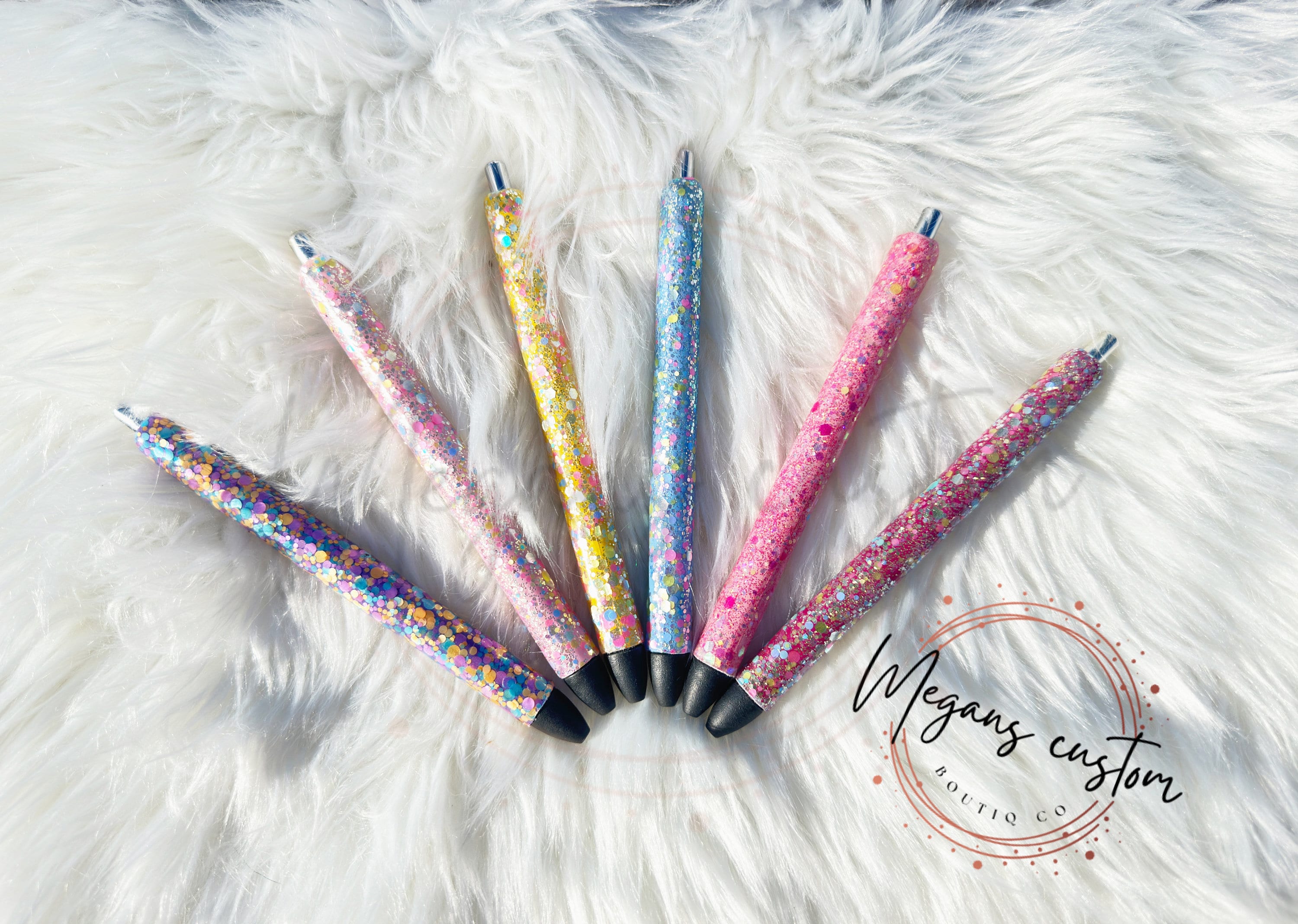 Chunky opal glitter gel resin pen