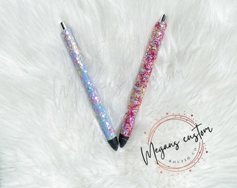 Custom confetti gel resin pen