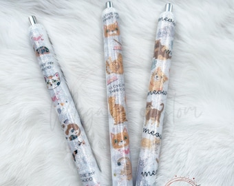 Custom Cat Glitter Resin Pens