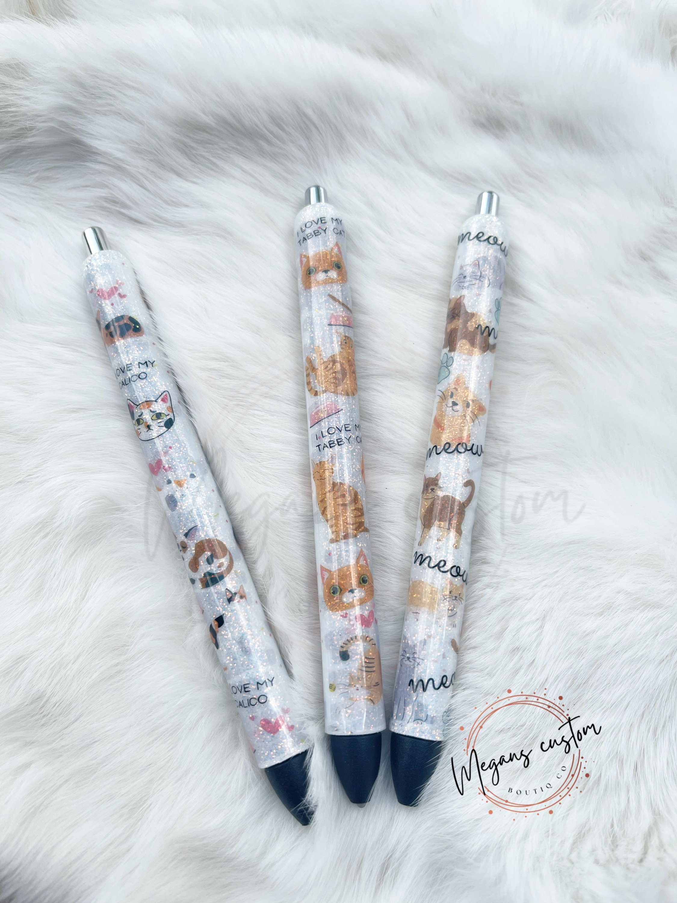 Custom Cat Glitter Resin Pens