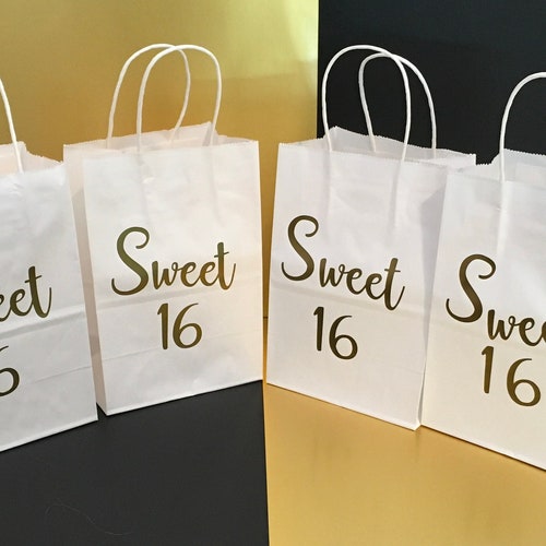 Sweet 16 Birthday Gift Bags Sweet 16 Party Favor Bag Etsy