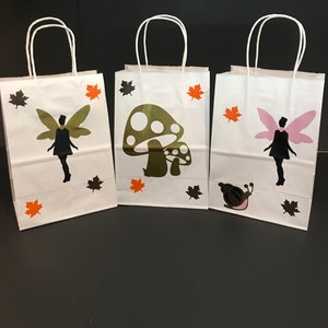 Mystical Fairy Bags, Fairy Party Bags, Mystical Party Favors, Fairy Treat Bag, Fairy Mushroom Snail Party, Treat Bags, Fall Fairy Gift Bags