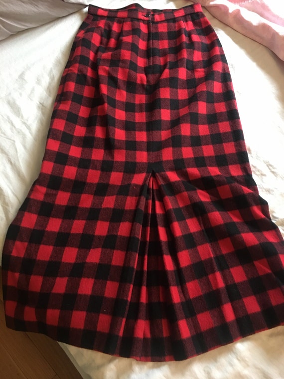 Vintage Redwood & Ross red n black wool plaid max… - image 4