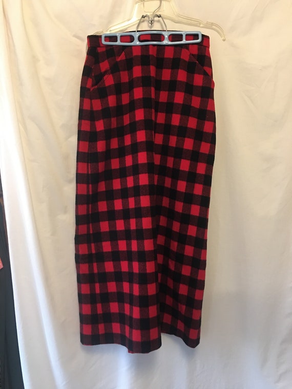 Vintage Redwood & Ross red n black wool plaid max… - image 2