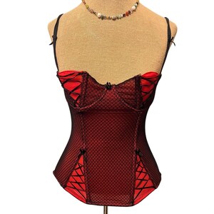 Y2K Hot topic Morbid Threads black red bustier corset 34B mall goth coquette