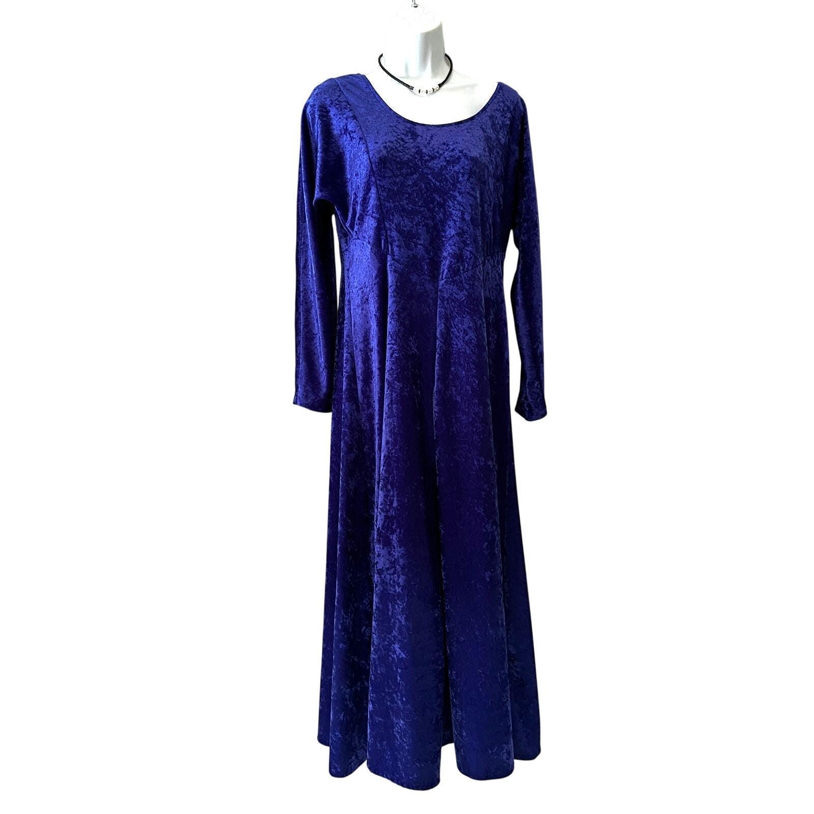 Vintage 90s All That Jazz Crushed Velvet Purple Maxi Dress Witchy Whimsy  Goth - Etsy