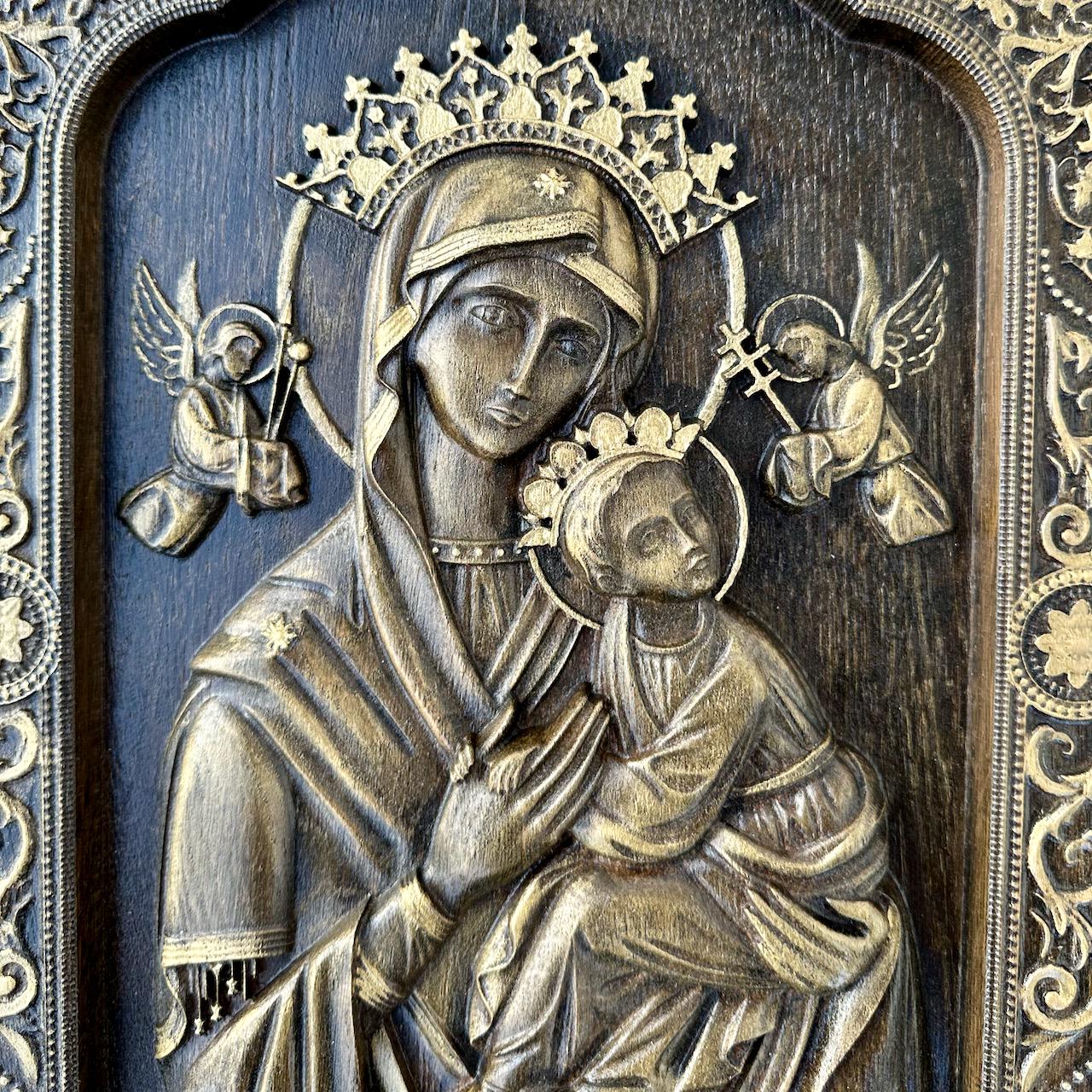 Our Lady of Perpetual Help, Wooden Icon, Religious Gift, Blessed Virgin ...