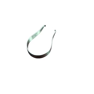 May include: A silver metal ring with a U-shaped design.