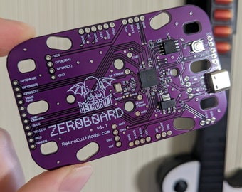 Zeroboard - RP2040 Integrated Strumboard for Guitar Hero Controllers by RetroCultMods, no Pico required!