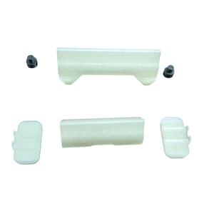 May include: A set of five white plastic pieces, including two long rectangular pieces with a slight curve, two smaller rectangular pieces, and a small round piece.