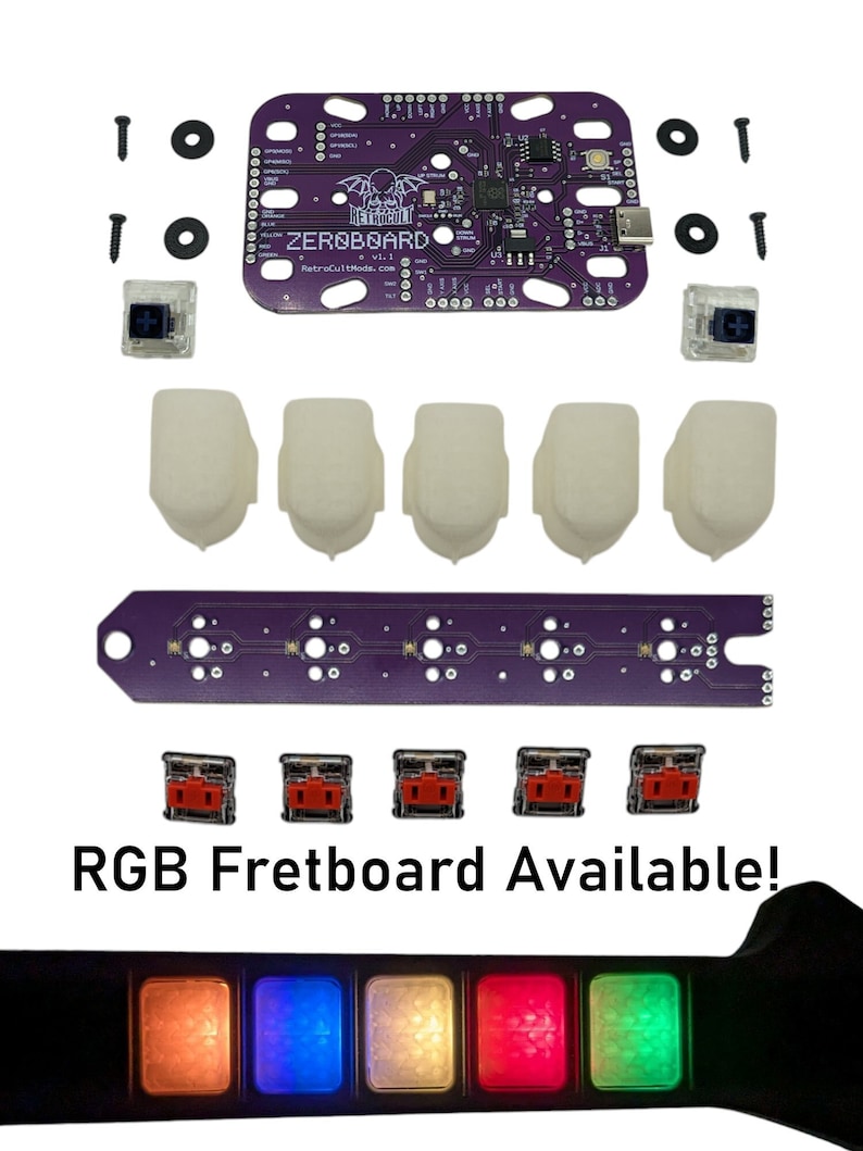 DIY Modding Kit for Guitar Hero Controllers (RGB Available)