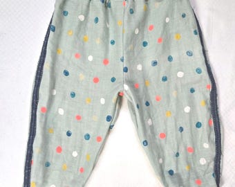 Upcycled Reworked Baggy Barrel Pant Polk A Dot - Size 2T