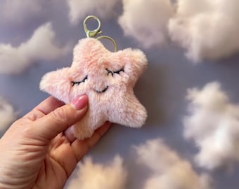 Pink Plush Star Keychain/ Bag Charm