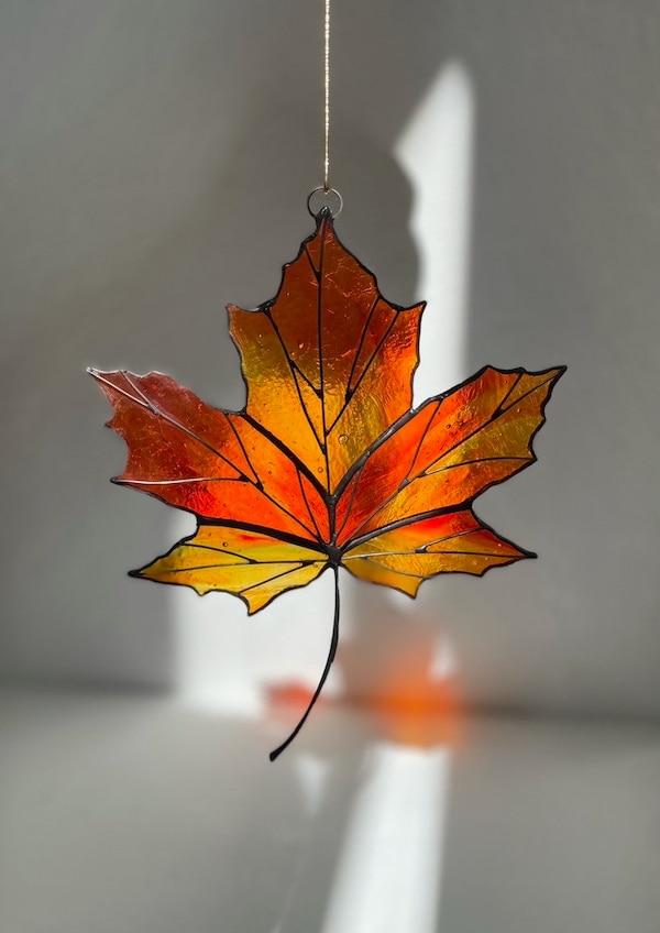 Maple Leaf Pattern STAINEDGLASS PATTERN Fall Decor Maple Syrup Etsy