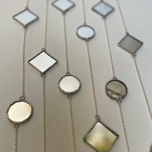 Handmade Mirror Garland: Elegant Silver Chain Decor (89.5&quot;)