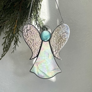 Stained Glass Angel Ornament, Stained Glass Angel Suncatcher, Christmas Angel, Pregnancy Loss, Gift for Loss of Loved One, Sympathy Gift