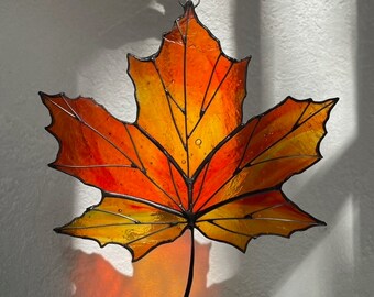 Maple L-eaf Vitrail à Suspendre Pour Fenêtre – Décoration Murale En Feuilles D'automne | Ornement à Suspendre En Acrylique | Décoration à Suspendre | Pour Arbre De Thanksgiving, Table, Fête