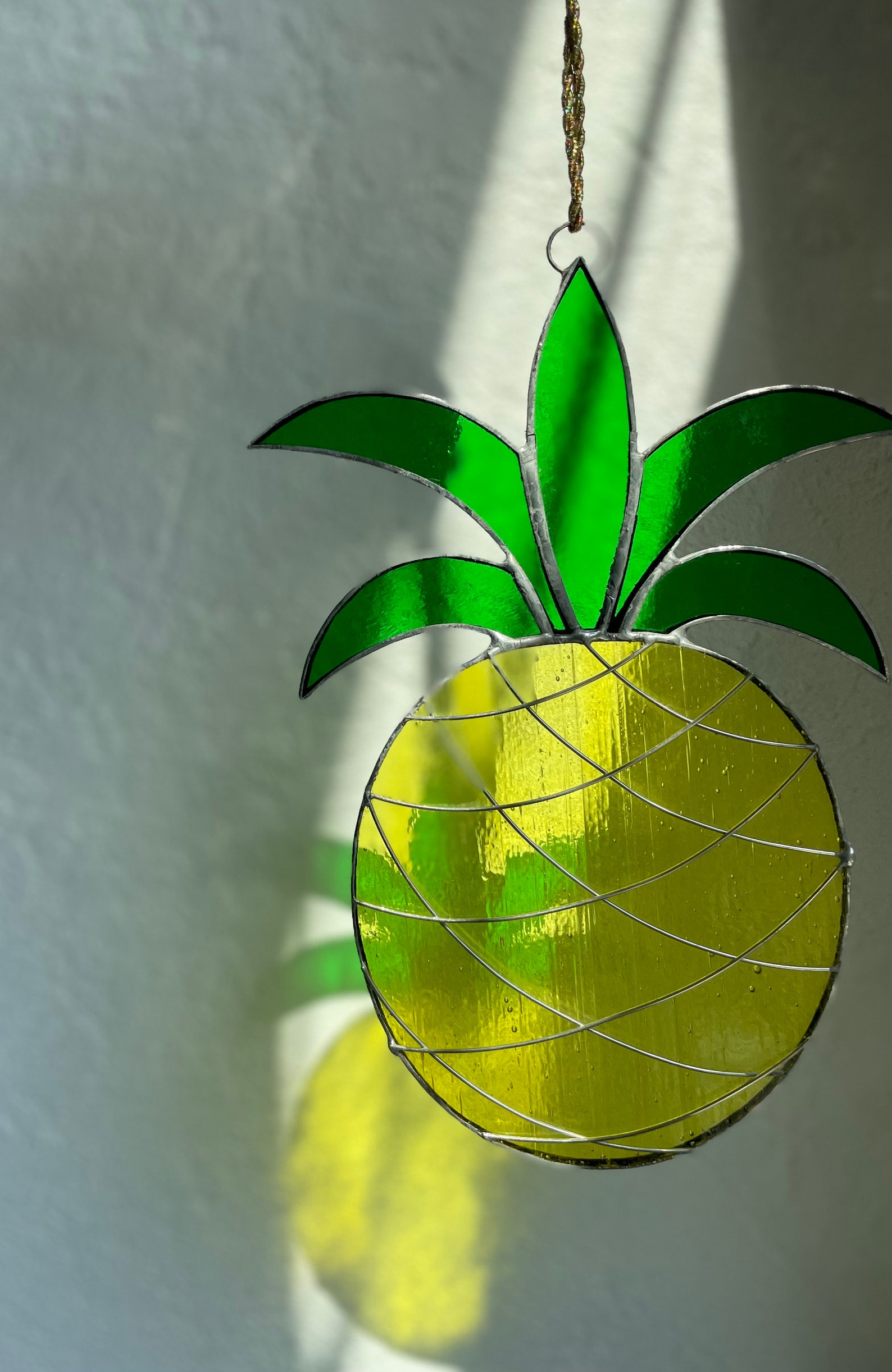 Glass Pineapple Suncatcher Stained Glass Pineapple Tropical Etsy