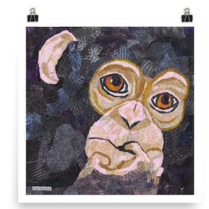 Baby Chimpanzee print, Wall Art, Jungle Art, Ape, Monkey, Nursery Art, Giclee Print, Decoración del hogar