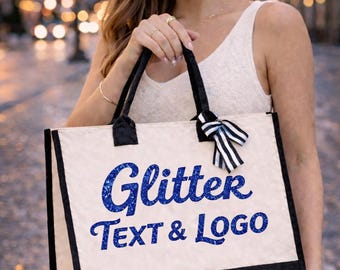 Custom Glitter Tote Bag: Durable Canvas, Water Resistant
