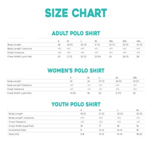 a women's polo shirt size chart
