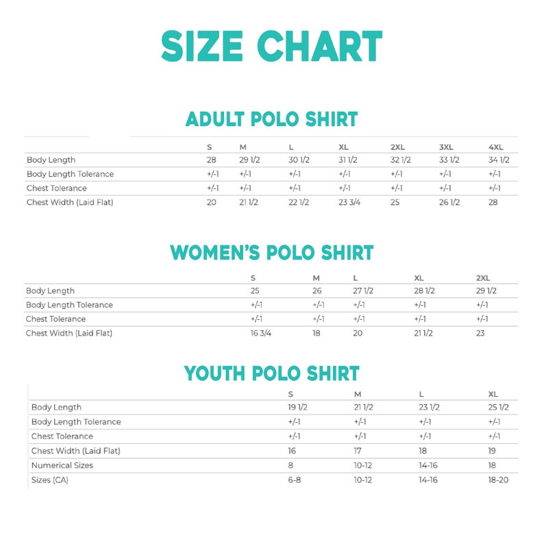 a women's polo shirt size chart